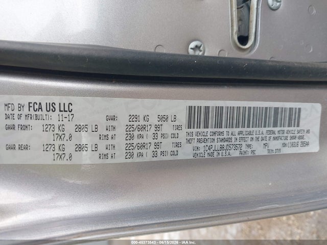 1C4PJLLB8JD573572 Jeep Cherokee Latitude Plus Fwd