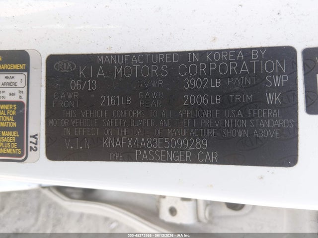 Aukcja sprzedaży 2014 Kia Forte Ex, vin: KNAFX4A83E5099289, numer aukcji: 45373566
