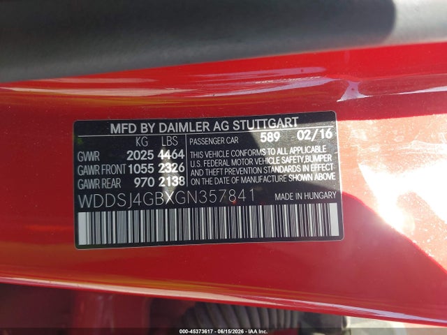 WDDSJ4GBXGN357841 Mercedes-Benz CLA 250 4MATIC