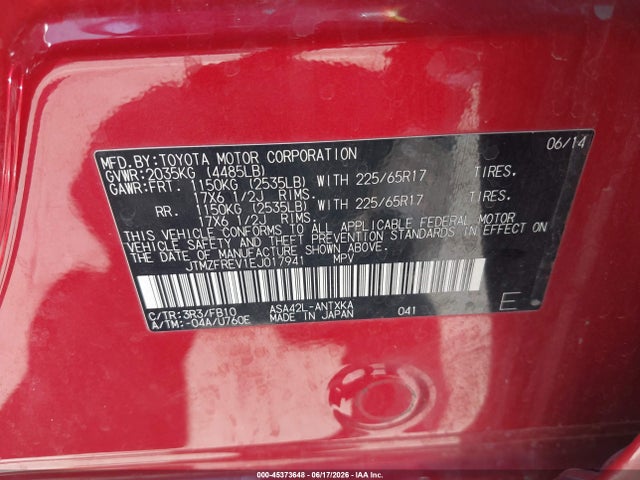 Toyota RAV4 LE 2014 JTMZFREV1EJ017941 Image 9