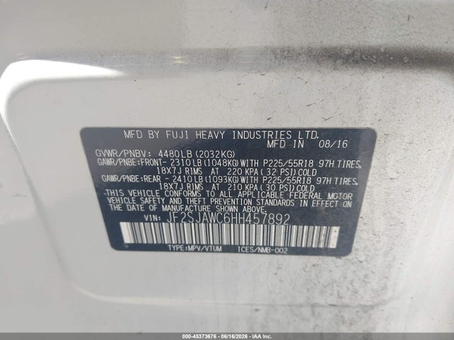 Subaru Forester 2.5i Touring 2017 JF2SJAWC6HH457892 Image 9