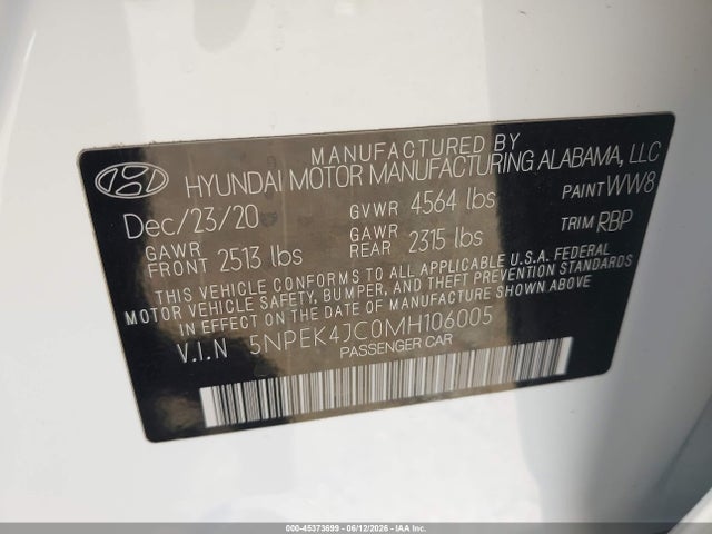 Hyundai Sonata N Line 2021 5NPEK4JC0MH106005 Image 9