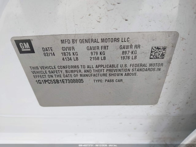 Chevrolet Cruze 1lt Auto 2014 1G1PC5SB1E7308805 Image 9