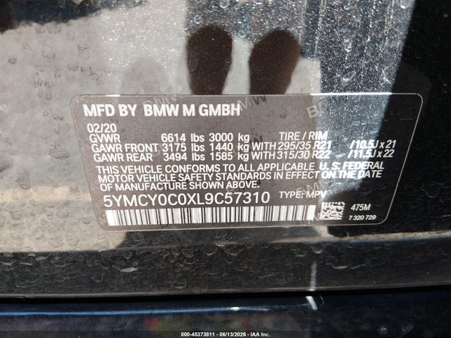 BMW X6 M Competition 2020 5YMCY0C0XL9C57310 Image 9