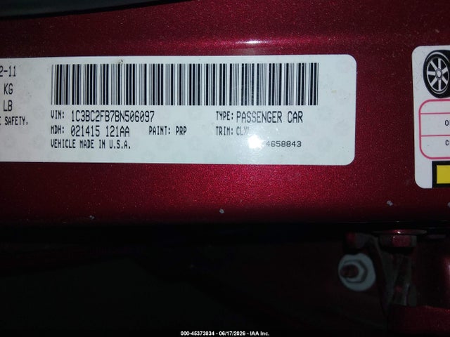 Продаж на аукціоні авто 2011 Chrysler 200 Limited, vin: 1C3BC2FB7BN506097, номер лоту: 45373834