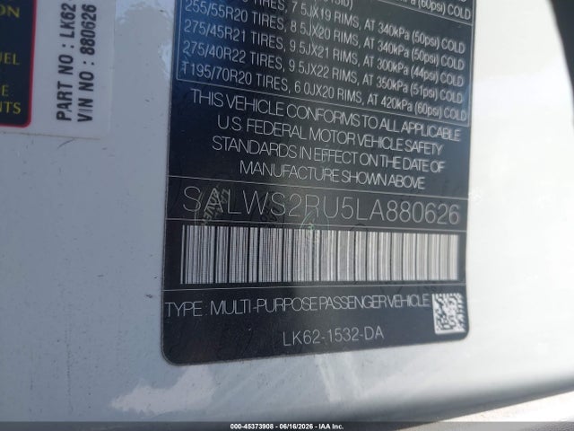 SALWS2RU5LA880626 Land Rover Range Rover Sport Hst Mhev
