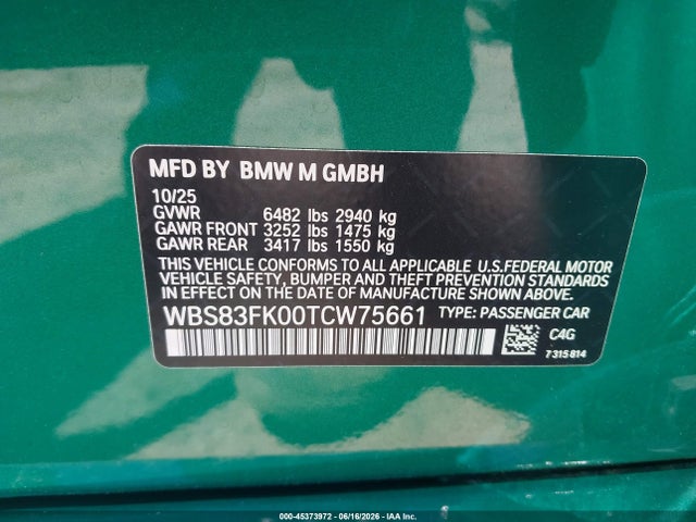 BMW M5 2026 WBS83FK00TCW75661 Image 9