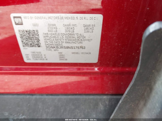 Продаж на аукціоні авто 2022 Chevrolet Blazer Awd 3lt, vin: 3GNKBJRS8NS175763, номер лоту: 45374010