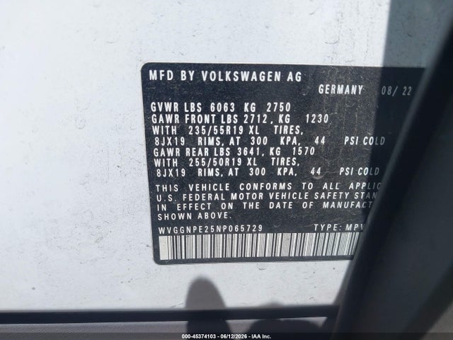 WVGGNPE25NP065729 Volkswagen Id.4 Awd Pro S