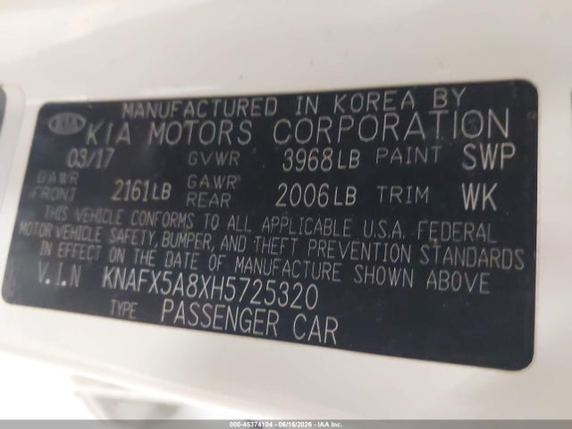 KIA FORTE EX 2017 KNAFX5A8XH5725320 Image 9