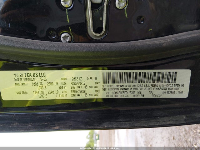 Aukcja sprzedaży 2015 Jeep Patriot Sport, vin: 1C4NJPBA5FD413342, numer aukcji: 45374171