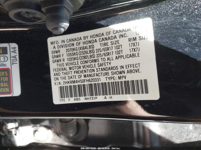 Honda CR-V EX 2015 2HKRM4H50FH620331 Image 9