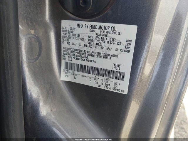 Продажа на аукционе авто 2012 Ford Super Duty F-250 Srw Xlt, vin: 1FT7X2BT0CEB50274, номер лота: 45374228