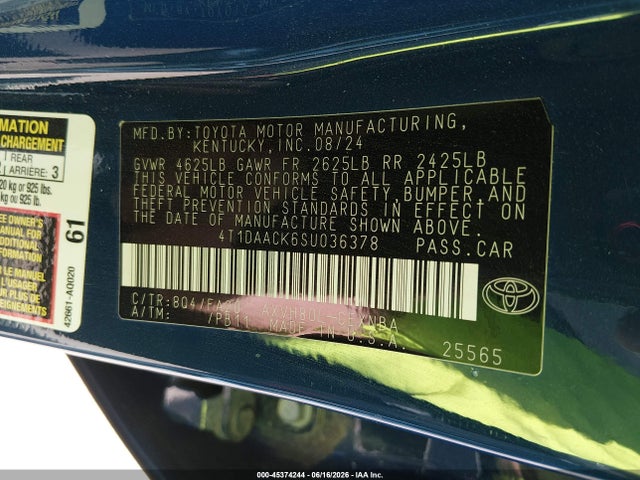 Toyota CAMRY LE 2025 4T1DAACK6SU036378 Image 9