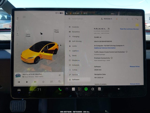 5YJ3E1EB4SF926145 Tesla Model 3 Long Range All-wheel Drive