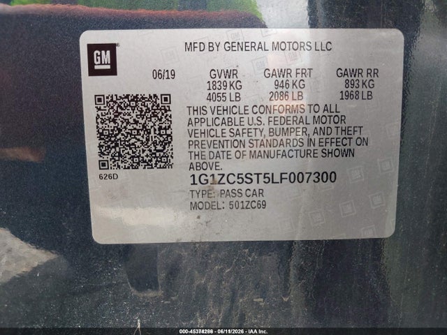 1G1ZC5ST5LF007300 Chevrolet Malibu Fwd 1fl