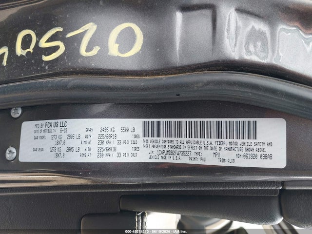 Продажа на аукционе авто 2015 Jeep Cherokee Limited, vin: 1C4PJLDS8FW505718, номер лота: 45374310