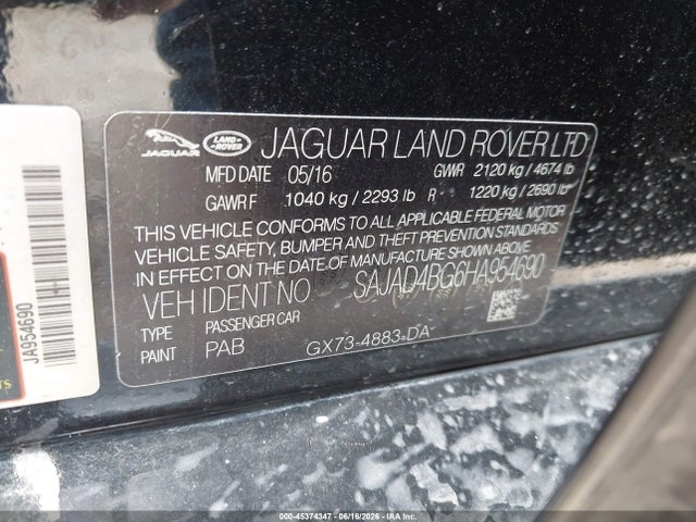 SAJAD4BG6HA954690 Jaguar Xe 25t Premium