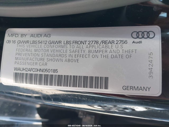 Audi A6 Prestige 2017 WAUH2AFC0HN050185 Image 9