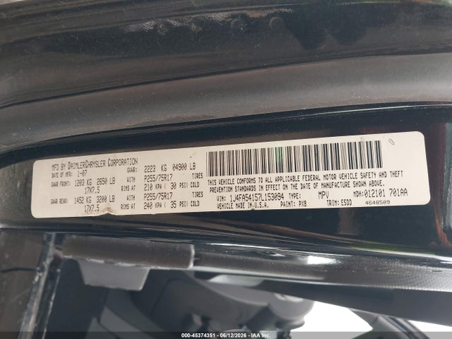 Продажа на аукционе авто 2007 Jeep Wrangler Sahara, vin: 1J4FA54157L153094, номер лота: 45374351