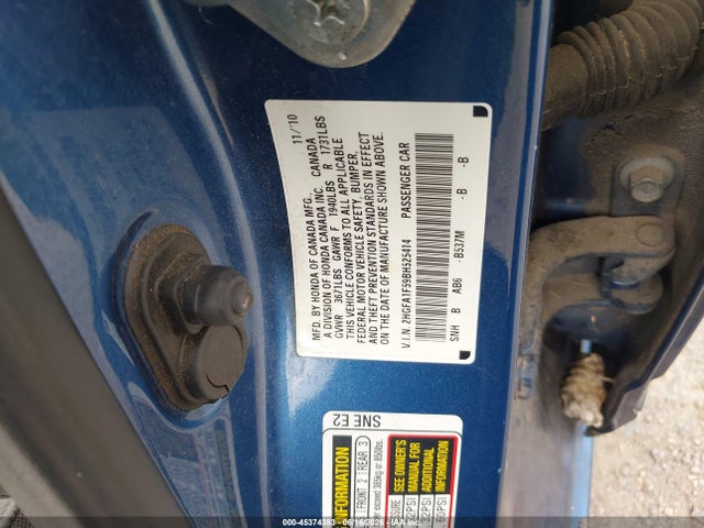 Aukcja sprzedaży 2011 Honda Civic Lx, vin: 2HGFA1F59BH525414, numer aukcji: 45374383