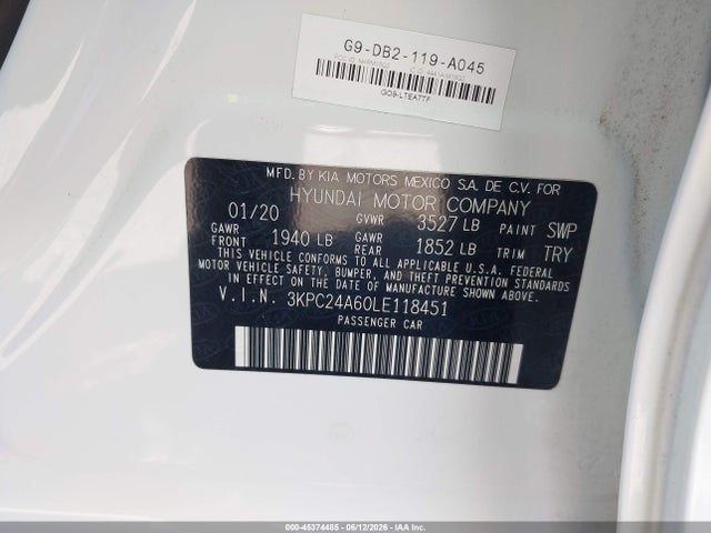 Hyundai ACCENT SE 2020 3KPC24A60LE118451 Image 9