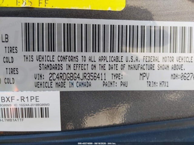 Dodge Grand Caravan Se 2018 2C4RDGBG4JR356411 Image 9