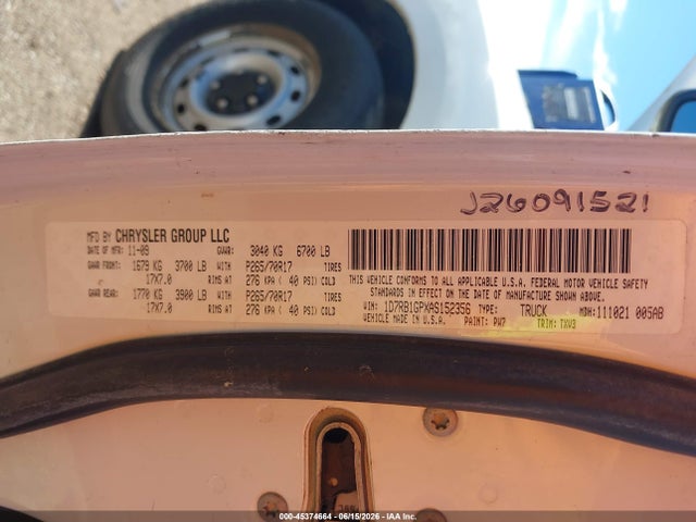 45374664 :رقم المزاد ، 1D7RB1GPXAS152356 vin ، 2010 Dodge Ram 1500 St مزاد بيع