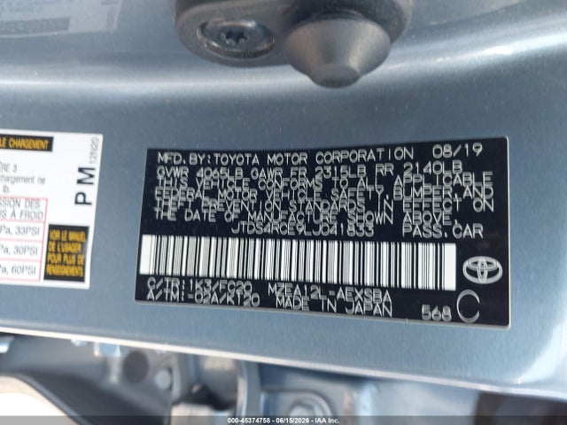 JTDS4RCE9LJ041833 Toyota COROLLA SE