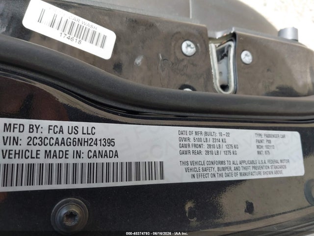 45374793 :رقم المزاد ، 2C3CCAAG6NH241395 vin ، 2022 Chrysler 300 Touring مزاد بيع