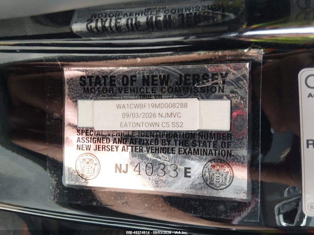 45374914 :رقم المزاد ، NJ4033E vin ، 2021 Audi Sq8 Prestige Tfsi Quattro Tiptronic مزاد بيع