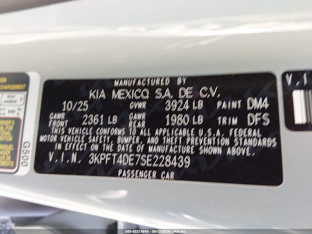KIA K4 Lxs 2025 3KPFT4DE7SE228439 Image 9