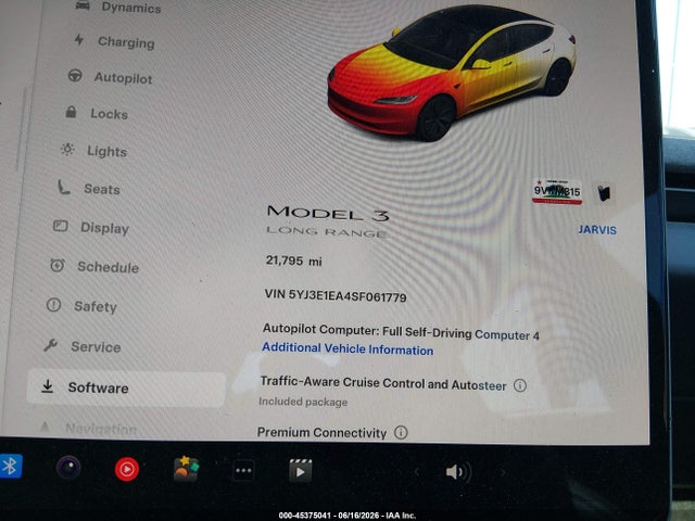 Продажа на аукционе авто 2025 Tesla Model 3 Long Range Rear-wheel Drive/standard Rear-wheel Drive, vin: 5YJ3E1EA4SF061779, номер лота: 45375041