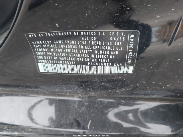 3VWB17AJ8GM368341 Volkswagen Jetta 1.8t Sport