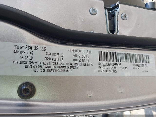 2C3CCAAG2GH230137 Chrysler 300 Anniversary Edition