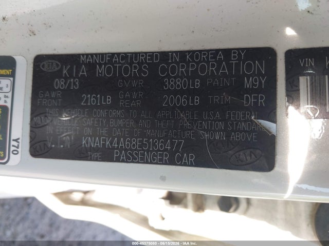 Продажа на аукционе авто 2014 Kia Forte Lx, vin: KNAFK4A68E5136477, номер лота: 45375080