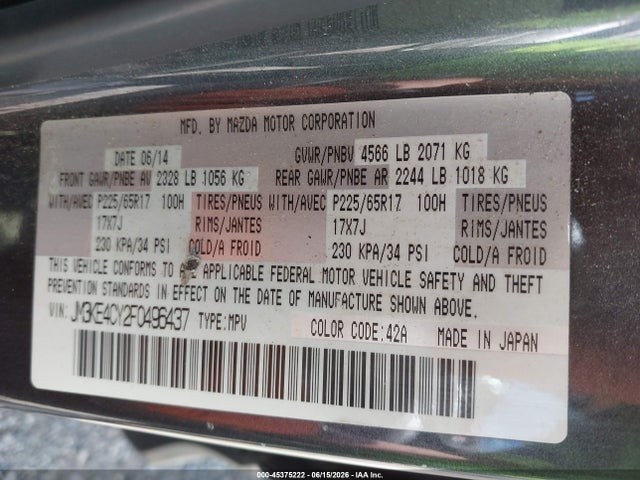 Mazda Cx-5 Touring 2015 JM3KE4CY2F0496437 Image 9