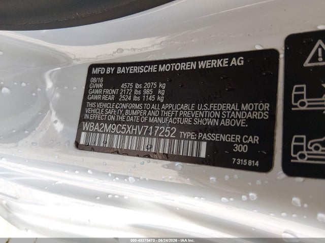 Auction sale of the 2017 Bmw 230i Xdrive, vin: WBA2M9C5XHV717252, lot number: 45375473