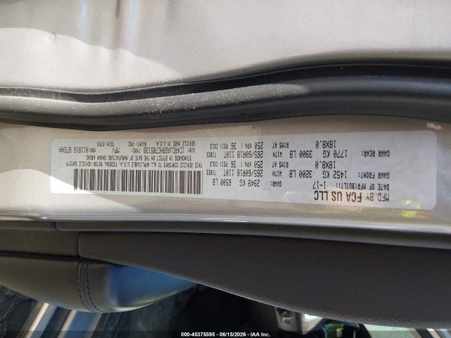 Продаж на аукціоні авто 2017 Dodge Durango Sxt Awd, vin: 1C4RDJAG9HC785139, номер лоту: 45375595