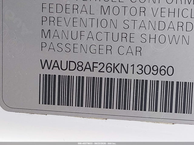 WAUD8AF26KN130960 Audi A6 45 Premium