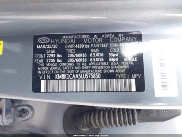 Hyundai Kona Se 2020 KM8K1CAA5LU575850 Image 9