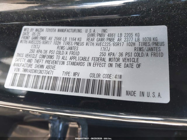 Aukcja sprzedaży 2025 Mazda Cx-50 2.5 S Premium Package, vin: 7MMVABDMXSN370471, numer aukcji: 45375821