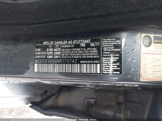 Продажа на аукционе авто 2011 Mercedes-benz C 300 Sport 4matic, vin: WDDGF8BB8BR175742, номер лота: 45375844