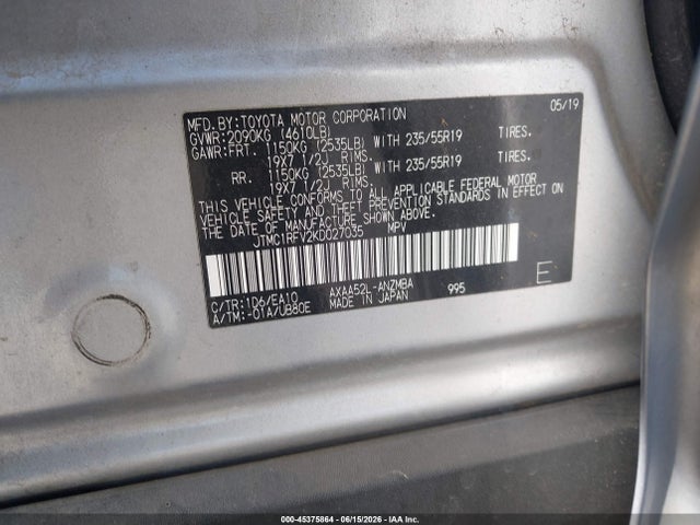 Toyota Rav4 Xle Premium 2019 JTMC1RFV2KD027035 Image 9
