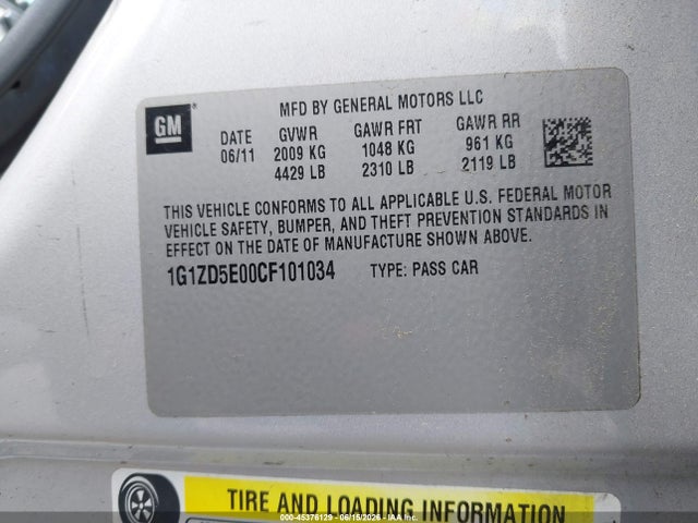 Продаж на аукціоні авто 2012 Chevrolet Malibu 2lt, vin: 1G1ZD5E00CF101034, номер лоту: 45376129