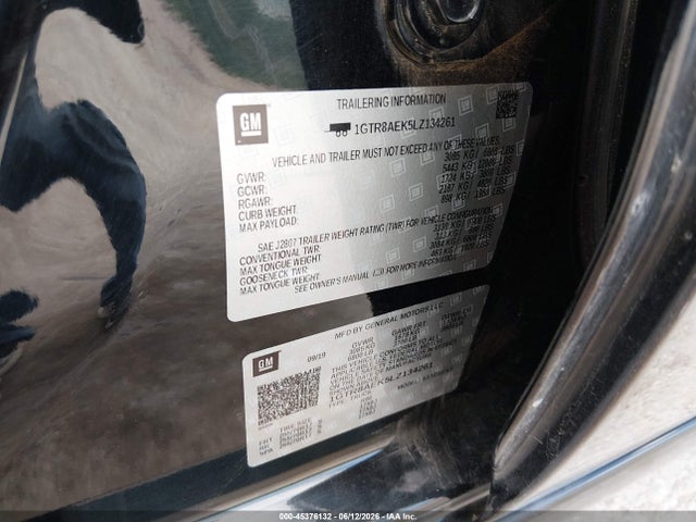 2020 Gmc Sierra 1500 2wd  Standard Box მანქანა იყიდება აუქციონზე, vin: 1GTR8AEK5LZ134261, აუქციონის ნომერი: 45376132
