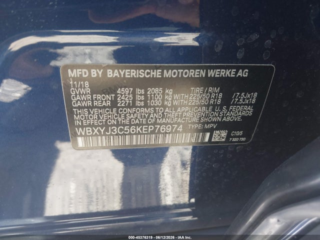 Aukcja sprzedaży 2019 Bmw X2 Sdrive28i, vin: WBXYJ3C56KEP76974, numer aukcji: 45376319