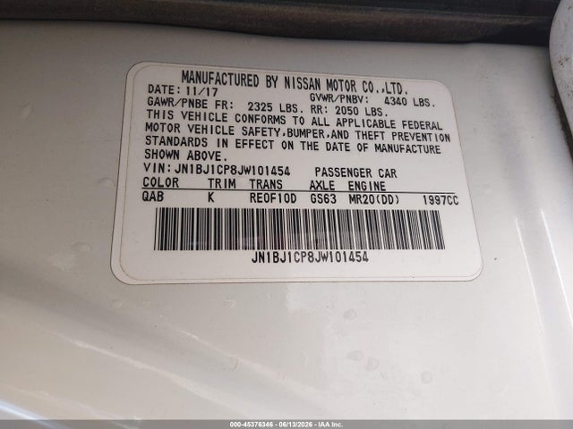 JN1BJ1CP8JW101454 Nissan Rogue Sport Sv