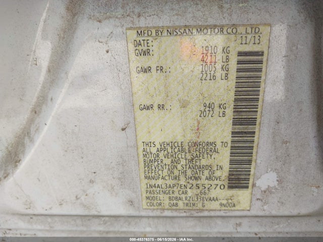 Nissan Altima 2.5 S 2014 1N4AL3AP7EN255270 Image 9