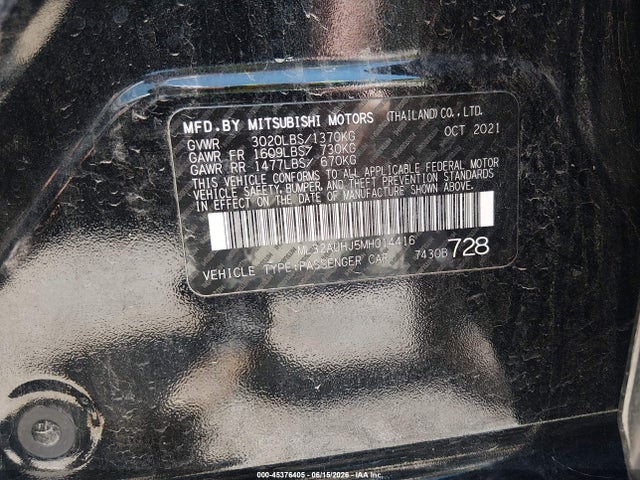 ML32AUHJ5MH014416 Mitsubishi Mirage Carbonite Edition/es/le